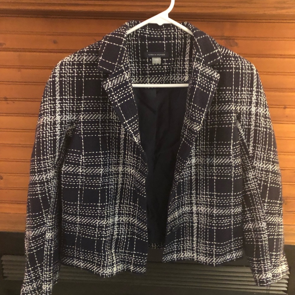 Tommy Hilfiger Navy Cotton Blazer